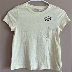 Tommy Hilfiger Girls Butter Yellow Short Sleeve Tee, Size 12-14